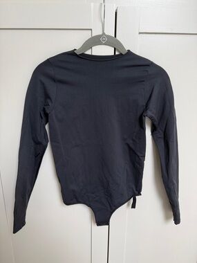 SKIMS Black Long Sleeve Bodysuit